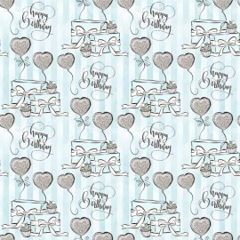 Hârtie de orez Decoupage, Tema Aniversare Happy Birthday, 30gsm Premium, Ideală pentru Tehnica șervețelului