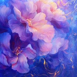 Hartie de orez Decoupage, Tema Flori Abstracte, 30gsm Premium, Tehnica servetelului