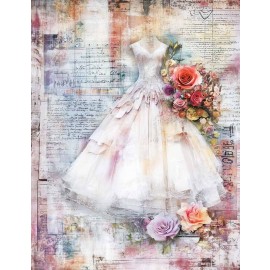 Hartie de orez Decoupage, Tema Atelier de Croitorie și Flori, 30gsm Premium, Tehnica servetelului