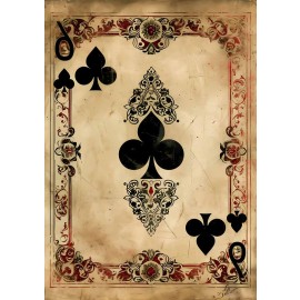 Hârtie de orez Decoupage, Tema Carte de Joc Vintage, 30gsm Premium, Tehnica șervețelului