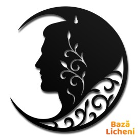 Blank Decorativ Semiluna cu Silueta Masculina – Design Yin – HDF sau Acril pentru Personalizare